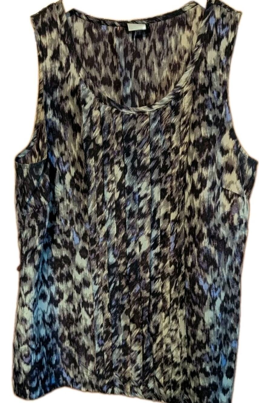 J. Crew 100% Silk AnimalPrint Sleeveless Blouse Size 6